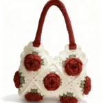 Hot Selling Women's Handmade Crocheted Bag Rose Series Grandmother Fashionable Handbag Embroidery Open for Leisure Holidays